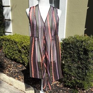 Jessica Simpson Sheer Colorful Striped Sleeveless Vest